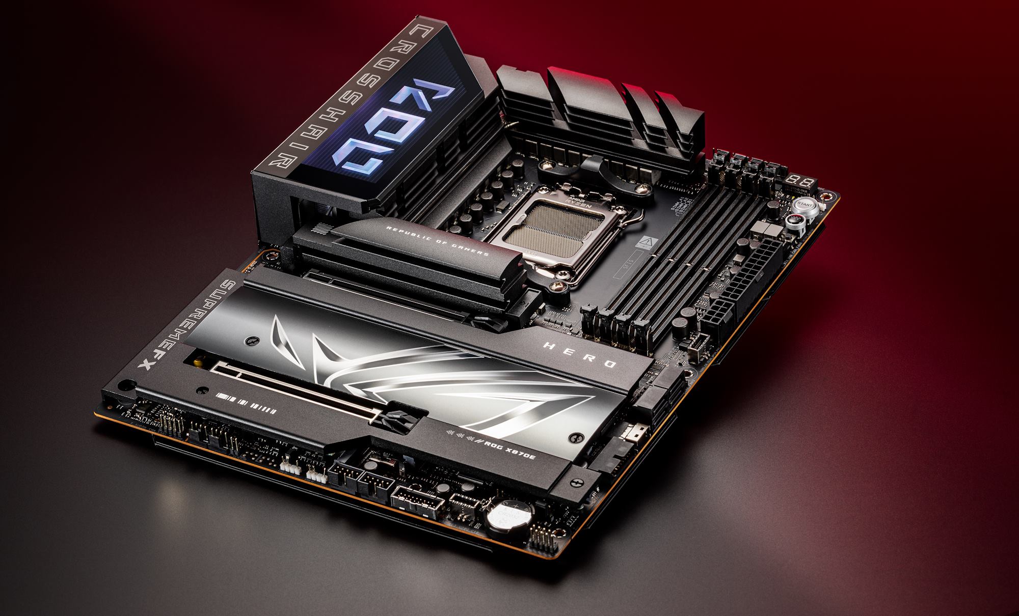 The ROG Crosshair X870E Hero motherboard